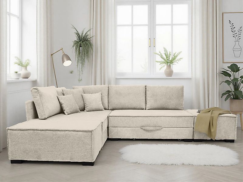 Home affaire Ecksofa inkl. Bettfunktion, Bettkasten, 3 Zierkissen, Boxsprin günstig online kaufen