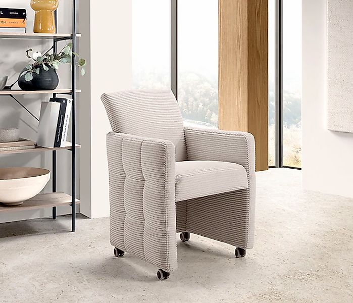exxpo - sofa fashion Esszimmersessel »Barista, Loungesessel auf Rollen mit günstig online kaufen