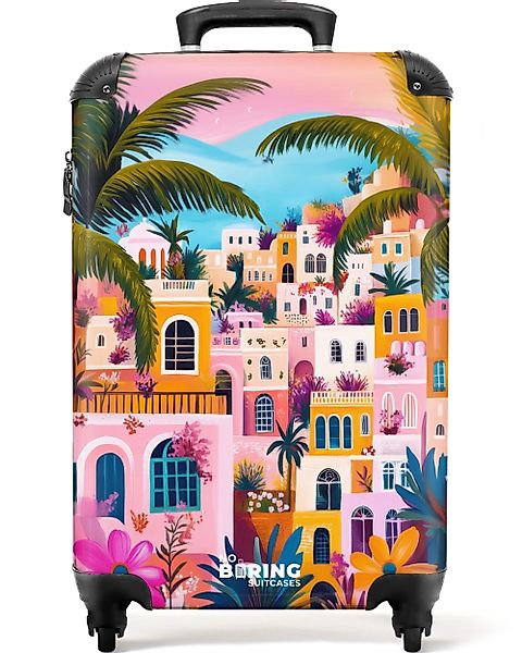 NoBoringSuitcases.com© Hartschalen-Trolley Bunte Stadt mit Palmen günstig online kaufen