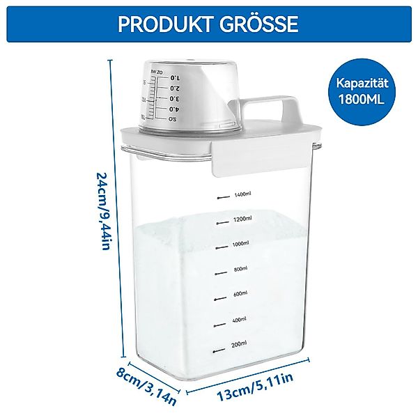 BlingBin Aufbewahrungsbox 1800ml Luftdichter Waschmittelspender mit günstig online kaufen