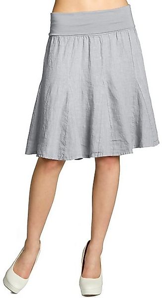 Caspar Faltenrock RO014 Damen Midi Leinenrock knielang mit figurfreundliche günstig online kaufen