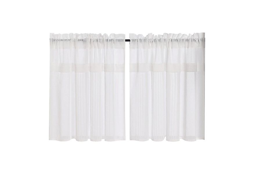 Joyswahl Scheibengardine (2 St), Stangendurchzug, halbtransparent, Leinenop günstig online kaufen