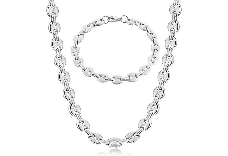 LuxusKollektion Ketten und Armband Set Halskette Herren Edelstahl Kaffeeboh günstig online kaufen