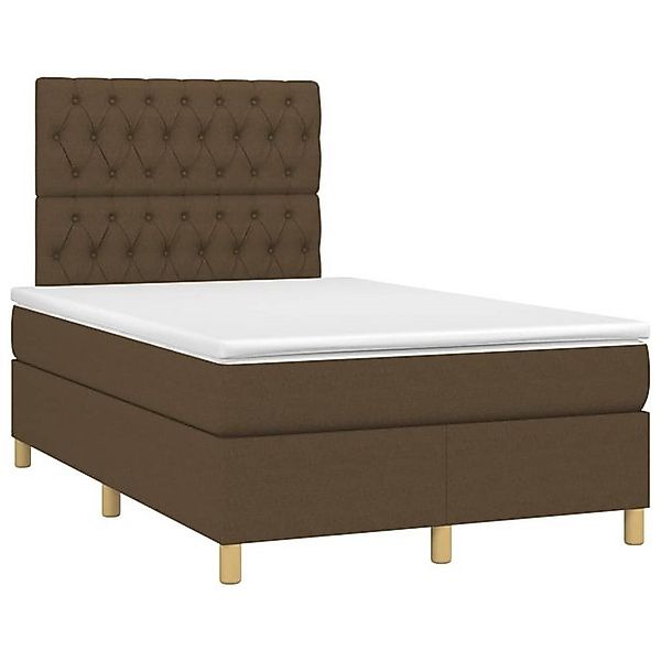 vidaXL Boxspringbett, Boxbett mit Matratze Dunkelbraun 120x190 cm Stoff günstig online kaufen