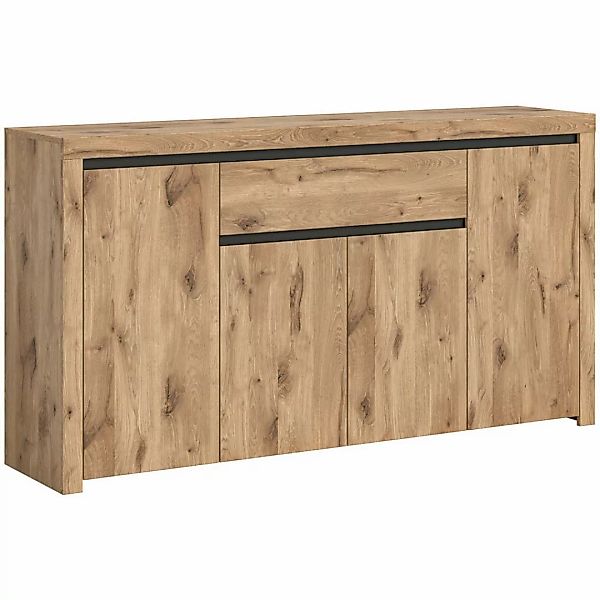 Sideboard Woody Nox Oak Nachbildung anthrazit B/H/T: ca. 171x91x40 cm günstig online kaufen