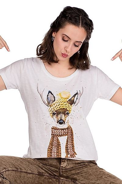 Hangowear Trachtenshirt Trachtenshirt Damen - ZUM KNUTSCHN - offweiß günstig online kaufen