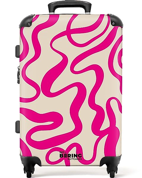 NoBoringSuitcases.com© Hartschalen-Trolley Beige mit rosa abstrakten günstig online kaufen