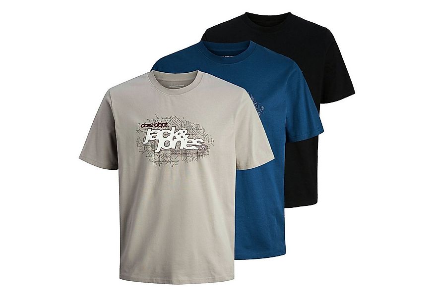 Jack & Jones T-Shirt 3er Pack JCOGRID Branding TEE SS Crew Neck MP mit Prin günstig online kaufen