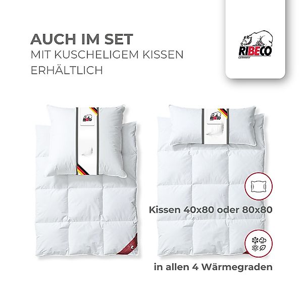 RIBECO Daunenbettdecke + Kopfkissen "Johanna" Wohlfühlkomfort mit den Vorzü günstig online kaufen