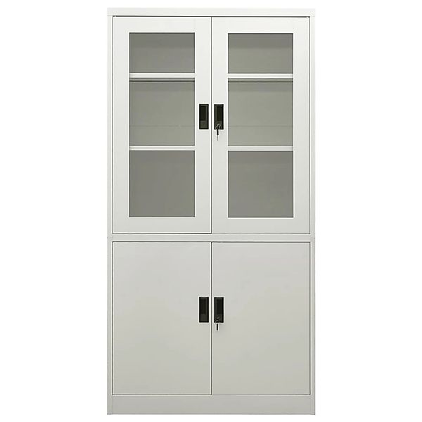 Büroschrank Hellgrau 90x40x180 Cm Stahl günstig online kaufen