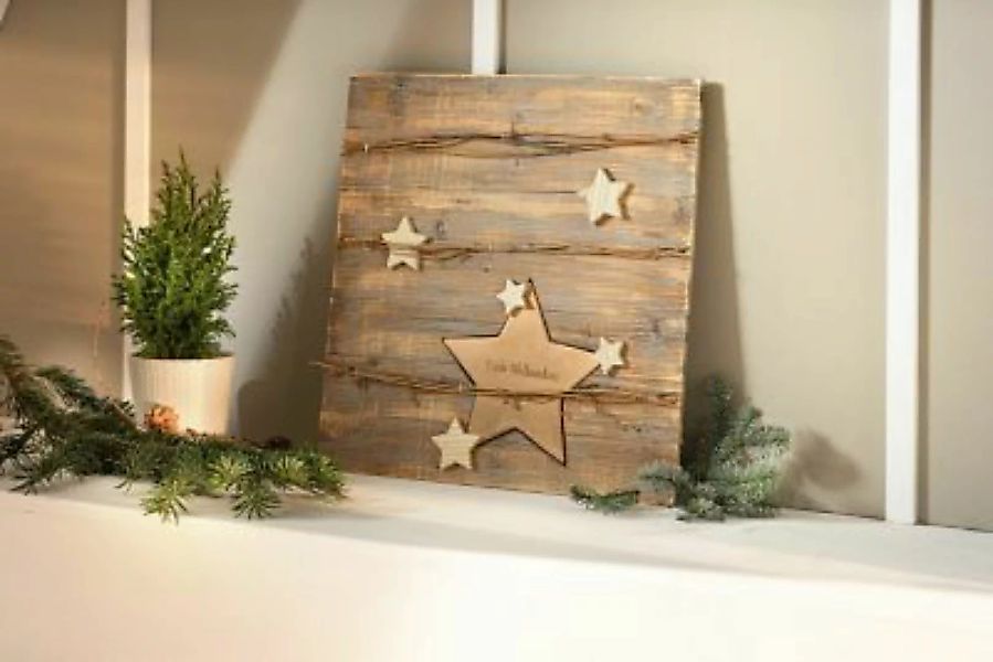 HOME Living Holzbild Weihnachtssterne Leinwandbilder bunt Gr. one size günstig online kaufen