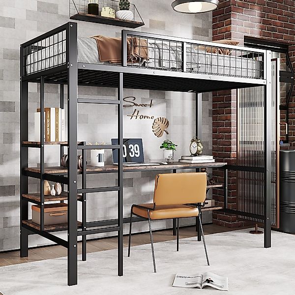 Merax Hochbett (1-St) Eisen Etagenbett 90x200cm günstig online kaufen