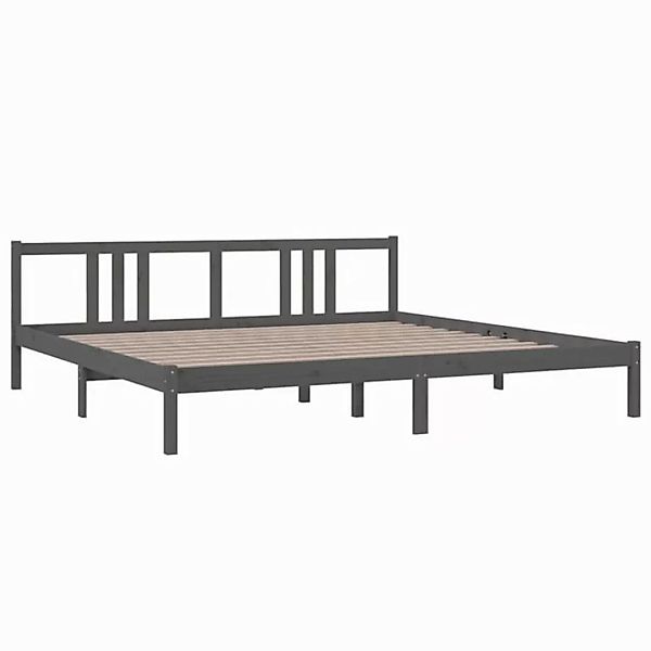 vidaXL Bettgestell Massivholzbett Grau 200x200 cm Bett Bettgestell Doppelbe günstig online kaufen