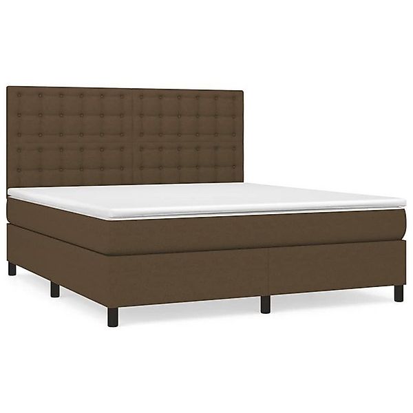 vidaXL Boxspringbett Boxspringbett mit Matratze Dunkelbraun 160x200 cm Stof günstig online kaufen