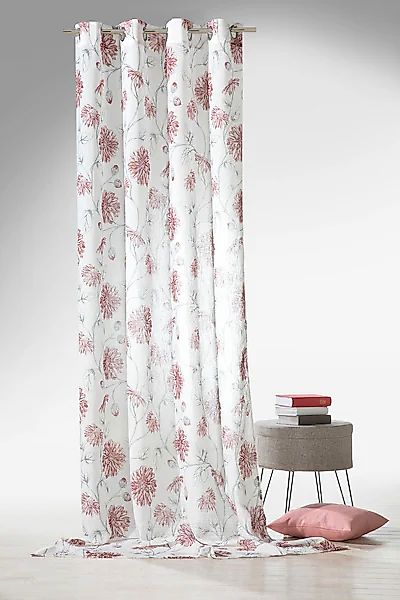 Weckbrodt Vorhang »Dahlia«, (1 St.), Leinen-Optik, Transparent, floral, geb günstig online kaufen