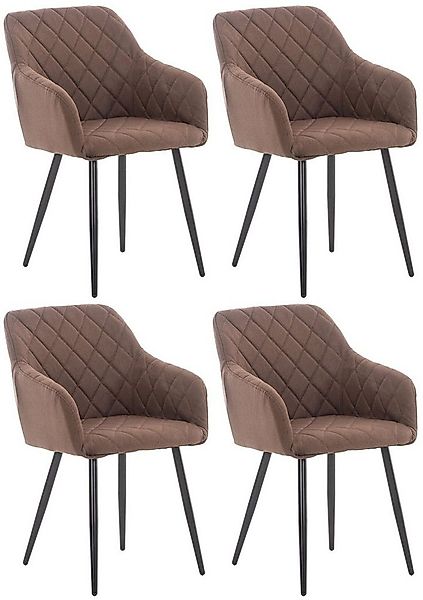 CLP Küchenstuhl Shila (4er Set, 4 St), Metall, Samt/ Stoff, mit Armlehnen günstig online kaufen