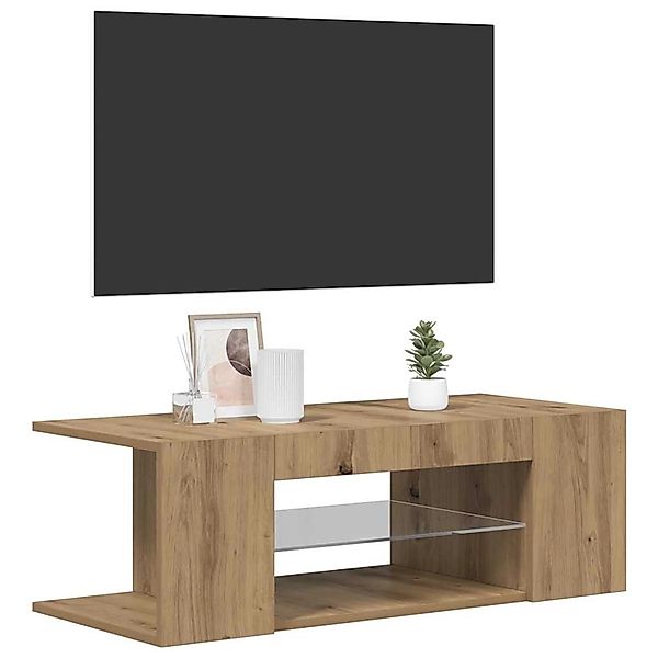 vidaXL TV-Schrank mit LED-Leuchten Artisan-Eiche 90x39x30 cm 856326 günstig online kaufen