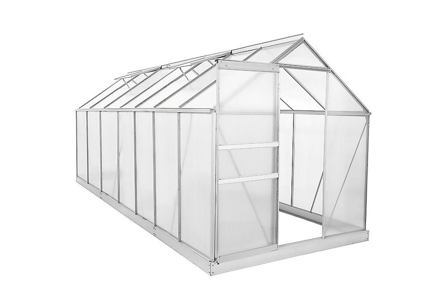 Zelsius Gewächshaus Aluminium Gewächshaus mit Fundament, 430 x 190 cm, 6 mm günstig online kaufen