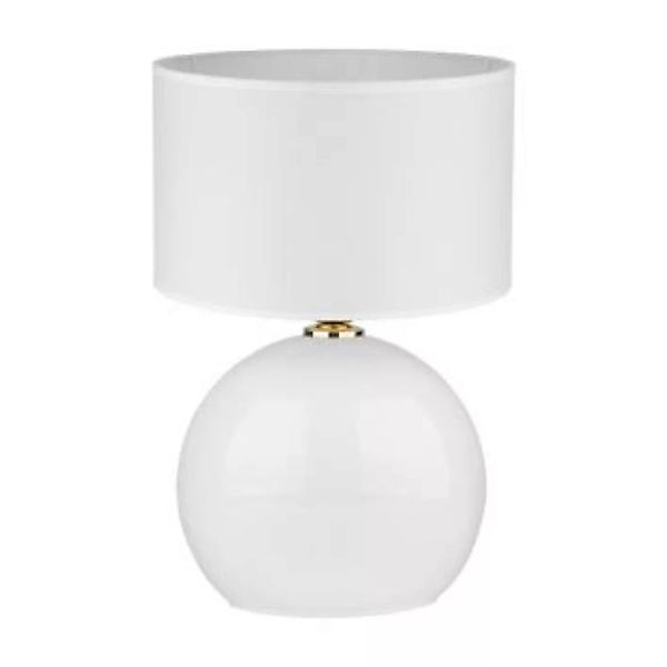 Tischlampe Weiß Glas Stoff 50 cm hoch E27 AMADO günstig online kaufen