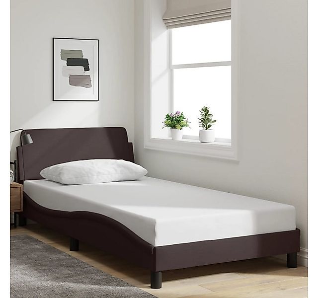 furnicato Bettgestell "Dover" Dunkelbraun 100x200 cm Stoff (1-tlg) günstig online kaufen