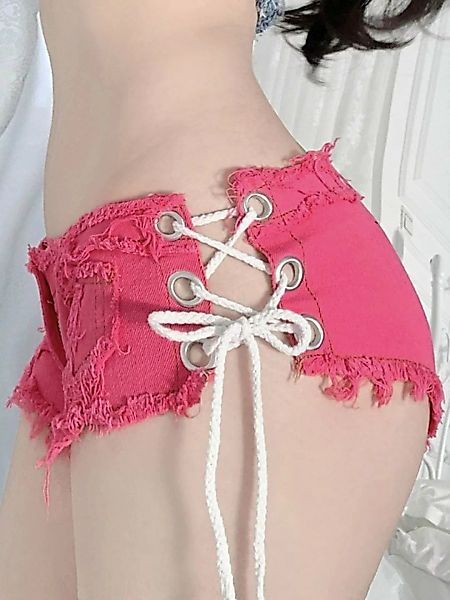 FIDDY Shorts Modische Denim-Minijeans für Damen mit niedriger Taille günstig online kaufen
