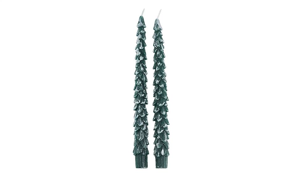 Stabkerze Tannenbaum  2er Set   ¦ grün ¦ Wachs ¦ Maße (cm): H: 26,4  Ø: 5.7 günstig online kaufen