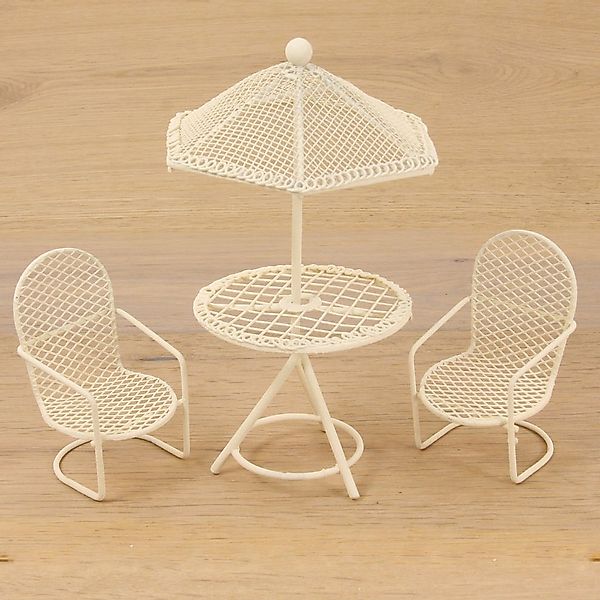 Dekofigur Minigarten Sitzgruppe mini, weiß 8 günstig online kaufen