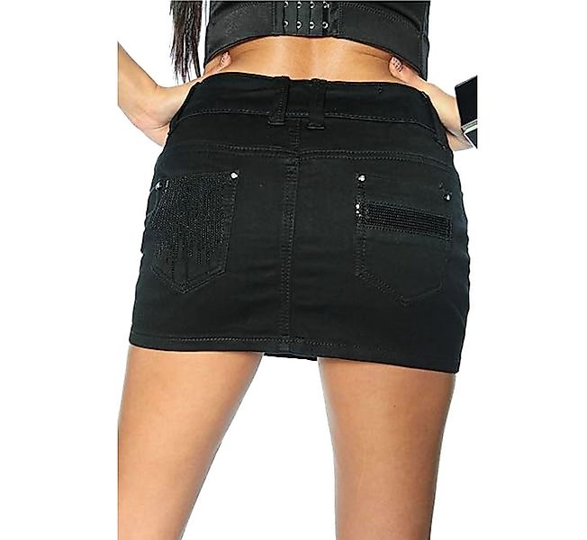 Atixo Jeansrock Jeans-Minirock mit Pailletten und günstig online kaufen