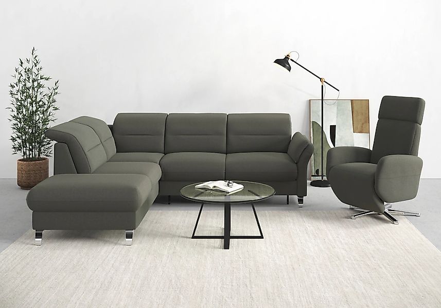 sit&more Ecksofa "Grenoble L-Form mit Federkern", wahlweise mit Bettfunktio günstig online kaufen