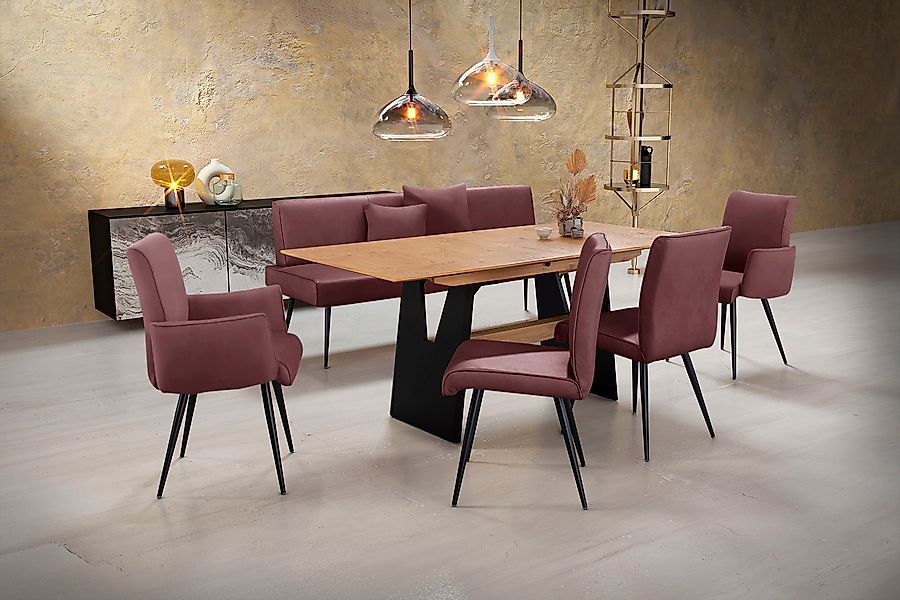 K+W Komfort & Wohnen Essgruppe »Giacomo I« 6 Stk. tlg. 2 Stühle und 2 Armle günstig online kaufen