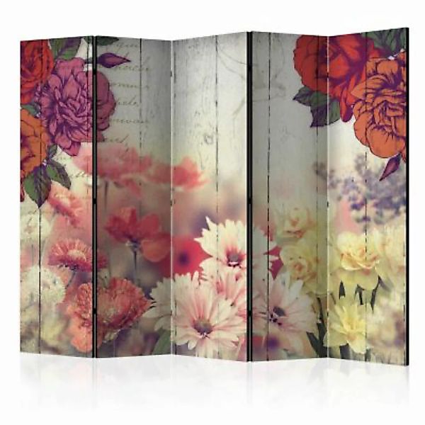 artgeist Paravent Vintage Flowers II [Room Dividers] mehrfarbig Gr. 225 x 1 günstig online kaufen