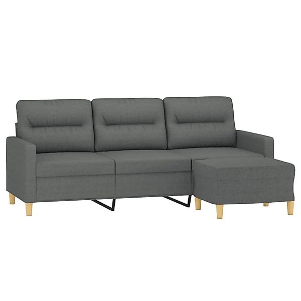 vidaXL 3-Sitzer-Sofa mit Hocker Dunkelgrau 180 cm Stoff 3201074 günstig online kaufen