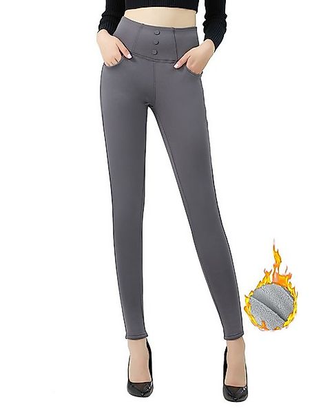 Jepo Leggings Elastische Damenhose Thermoleggings warm Fit Grau-L/XL Bequem günstig online kaufen