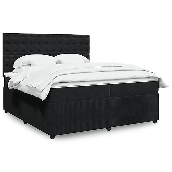 vidaXL Boxspringbett mit Matratze Schwarz 200x200 cm Samt 3294744 günstig online kaufen
