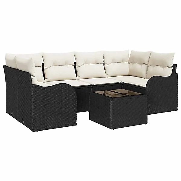 vidaXL Gartensofa-set Schwarz 55 x 55 x 37 cm Poly-Rattan 3345597 günstig online kaufen
