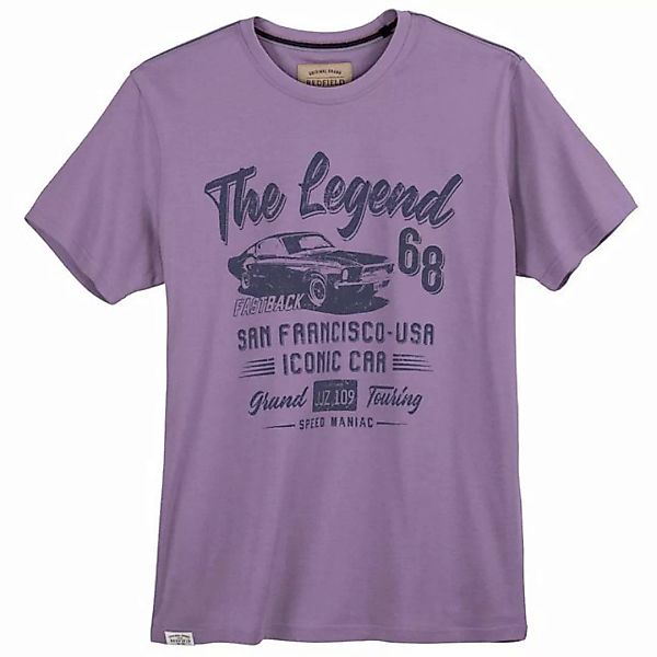 redfield Rundhalsshirt Große Größen Herren T-Shirt lavendel Print The Legen günstig online kaufen