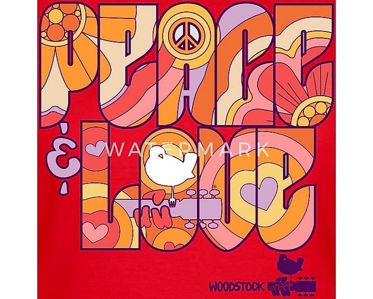 Spreadshirt T-Shirt Woodstock Peace Love Hippie Design Frauen T-Shirt (1-tl günstig online kaufen