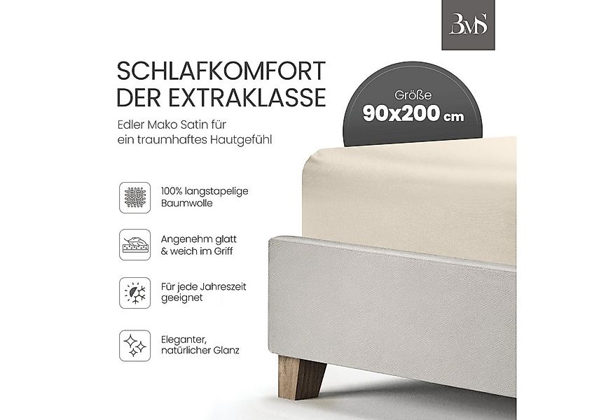 BETTWAESCHE-MIT-STIL Spannbettlaken Mako Satin Spannbettlaken, Topper 5-10 günstig online kaufen