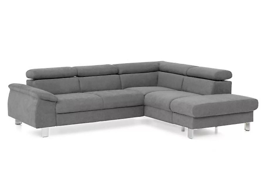L Sofa mit Schlaffunktion und Bettkasten Grau 207 x 249 cm MICKY günstig online kaufen