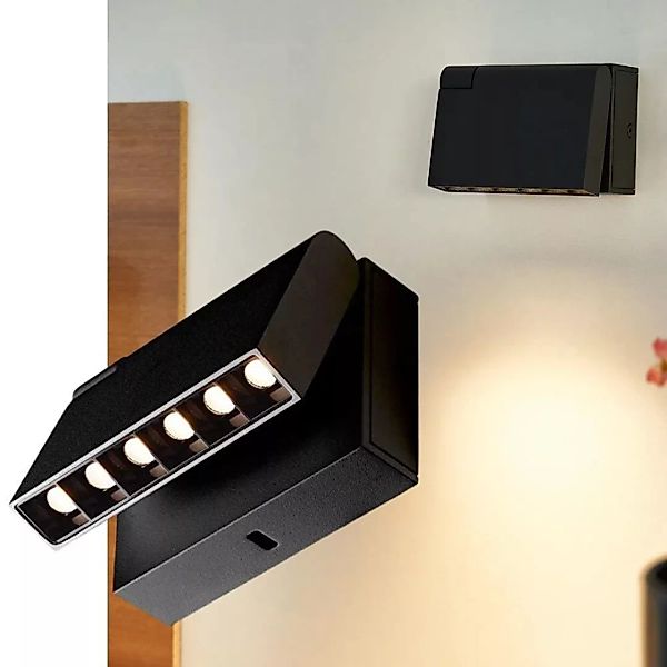 loomiQ | LED Bettlampe Louisville aus Metall in Schwarz mit Sensor dimmbar günstig online kaufen