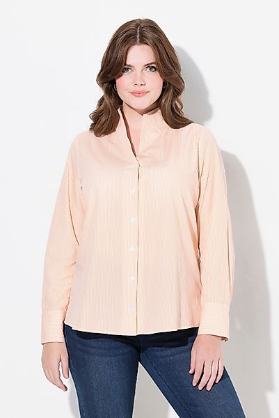 Ulla Popken Longbluse Bluse Streifen Kelchkragen günstig online kaufen