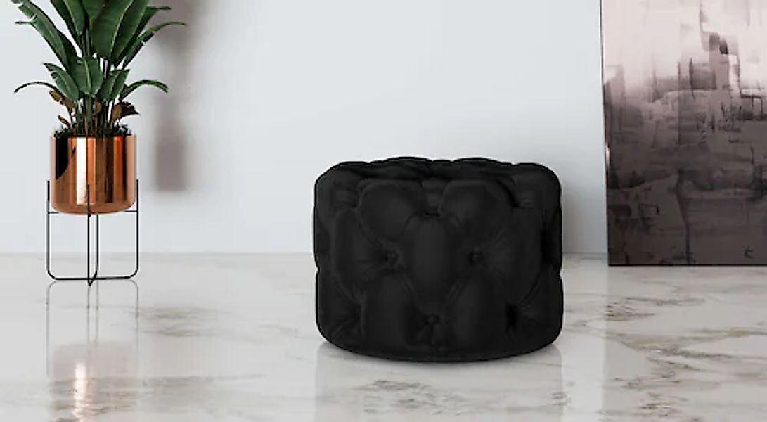 Places of Style Hocker »FOLLINA«, Polsterhocker mit klassischer Chesterfiel günstig online kaufen