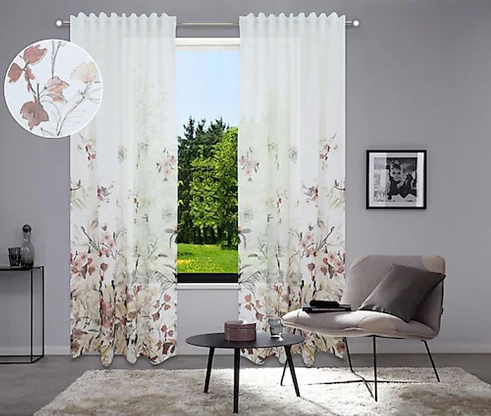 Home affaire Gardine »Friesach«, (1 St.), mit Blumenmuster günstig online kaufen