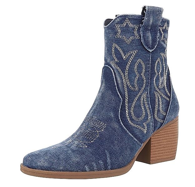 Ital-Design Damen Cowboyboots Western Westernstiefelette (88843777) Blockab günstig online kaufen