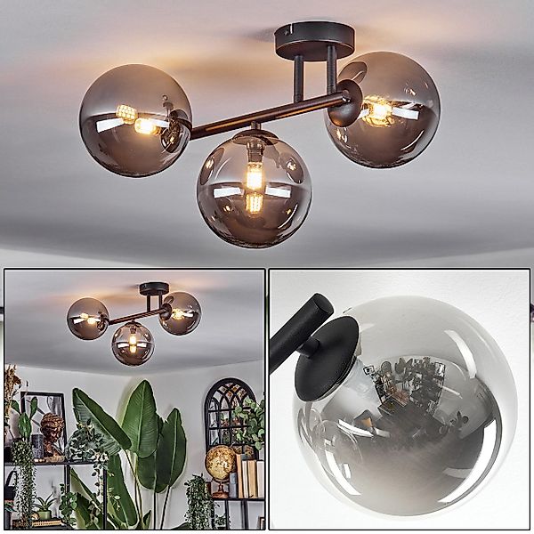 hofstein Deckenleuchte Deckenlampe aus Metall/Glas in günstig online kaufen