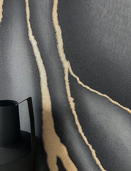 Newroom Vliestapete, Schwarz Tapete Modern Marmor günstig online kaufen
