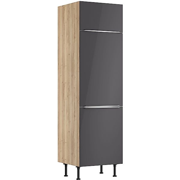 Optifit Küchen-Hochschrank für Kühlschrank Linus984 60 cm Anthrazit-Wildeic günstig online kaufen