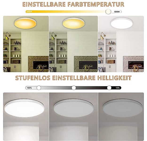LMaxhome LED Deckenleuchte Dimmbar Deckenlampe RGB Farbwechsel mit Fernbedi günstig online kaufen