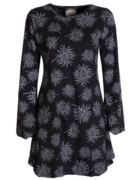 Vishes Tunikakleid Langarm Damen Blumen-Tunika Shirt-Kleid günstig online kaufen