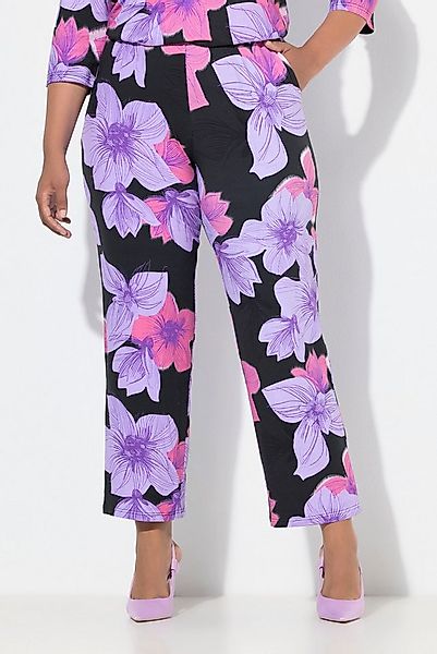 Ulla Popken Schlupfhose Jerseyhose Blüten weites Bein Elastikbund günstig online kaufen